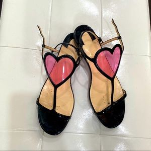 Christian louboutin heart coral flat sandals